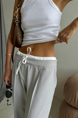 Tie Waist Two Piece Look Trousers Pants