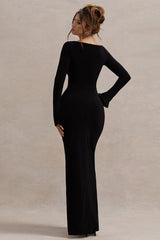 One Shoulder Split Bodycon Maxi Dress