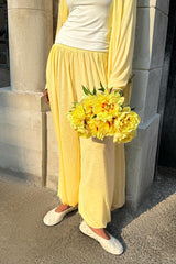 Casual Long Cardigan with Lantern Pants Two Piece Pants Set