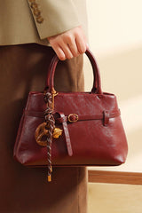 Red Vintage Luxe Handheld Crossbody Everyday Bag