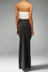Polka Dot Slim Midi Skirt