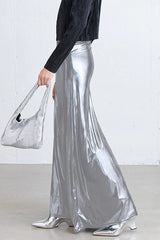 Silver Satin Reflective Skirt