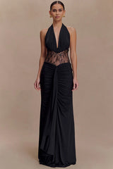 JULISSA MO Patchwork See Through Maxi Dress