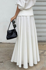 Solid A-Line Midi Skirt