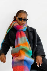 Solid Color Fringe Mohair Christmas Scarf