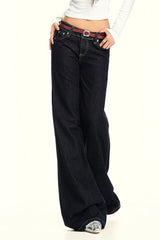 Low Rise Dark Blue Flare Jean
