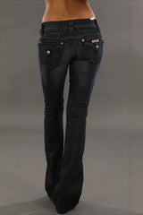 Double Button Low Rise Bootcut Jeans