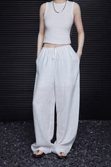 Elegant Cotton Linen Wide Leg Pant