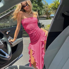 Aliza Mini Dress - Rose Red