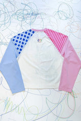 Color Block Letter Print Raglan Long Sleeve T-Shirt