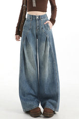 Wrinkled Vintage Wide Leg Jean