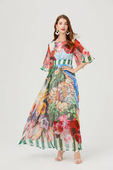 Printed Backless Strap Slim fit High Waist Dress Large A Line Dress