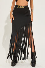 Fringe Punk Bodycon Skirt