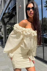 Ruffled Slim Fit Mini Dress