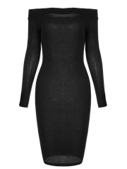 Bodycon Long Shoulder Arm Off Dress M / Black Dresses
