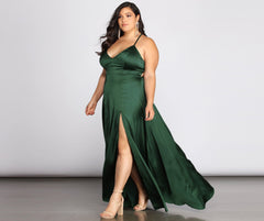 Plus Vera Satin Charming Lace Up Formal Dress Plus S.o. Long