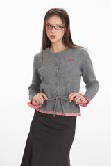 Contoured Cropped Knit Cardigan