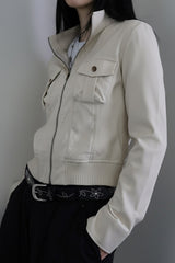 Tailored Waist Utility Zip Jacket
