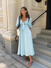 Sky Midi Dress - Blue
