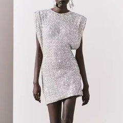 Party On Mini Dress - Silver