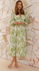 Sideris Midi Dress - Green