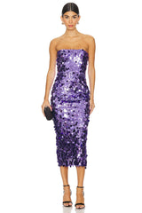 Sparkly Babe Midi Dress - Purple