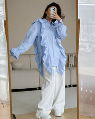Ruffle Babe Shirt - Blue