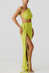 Delia Asymmetrical Dress - Green