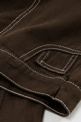 Denim Seamdetail High Waist Straight Leg Jeans