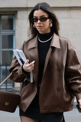 Vintage Lapel Leather Jacket