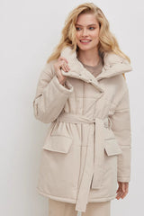 Asymmetrical Belted Cotton Coat