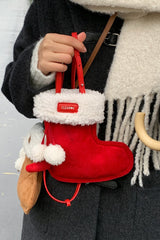 Cute Boot Shape Suede Fuzzy Crossbody Bag Mini Phone Bag