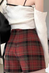 Red Plaid A-Line Christmas Skirt
