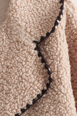 Lapel Stitch Detail Sherpa Coat