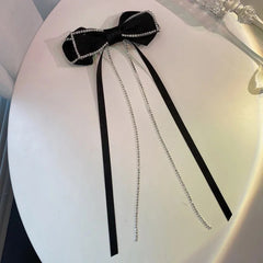 Fairy Rhinestone Fringe Black Korean Christmas Hair Accessory