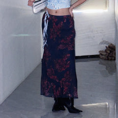 Gothic Vintage Elegant Flower Summer Fall Casual Skirt skirt-250126