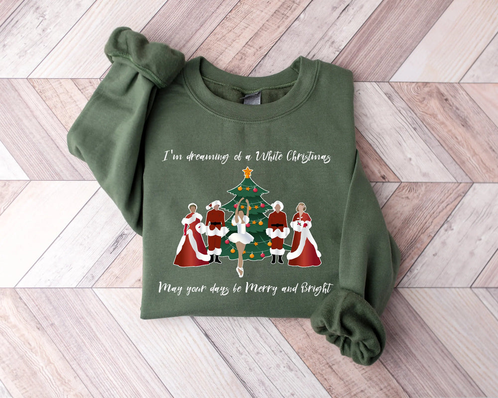 Hot Sale I’m Dreaming White Casual Sport Female Christmas Hoodie Green / S Hoodies-L