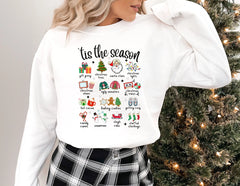 Fashion Girl Tis The Season Retro Cute Element Christmas Hoodie White / S Hoodies-L