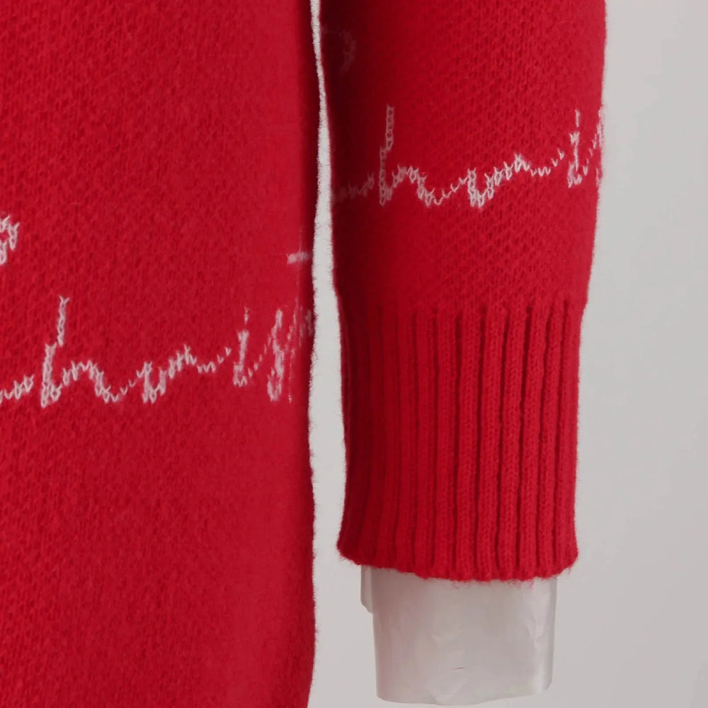 Elegant Full Sleeve O-Neck Casual Jacquard Dress Christmas Sweater Sweaters-L