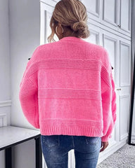 Strawberry Print Loose Fitting Knit Cardigan cardiagn-250126