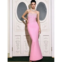 Beading Strapless Ankle-Length Party Dress Partydress-241208