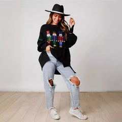 Sweet Fresh Korean Sequins Thickened Versatile Christmas Hoodie Hoodies-L
