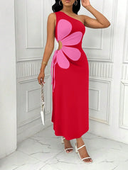 Printed Flower Sleeveless Back Zipper Long Floral Dress floraldress-250126