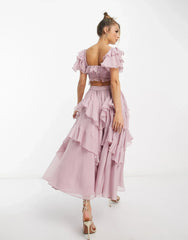 Freyna Ruffle Midi Dress