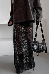 Lace Cutout A-Line Skirt