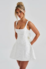 Square Neck Bow Bodycon Party Dress