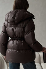 Drawstring Hooded Puffer Coat