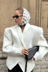 White Wool Blend Belted Trench Coat