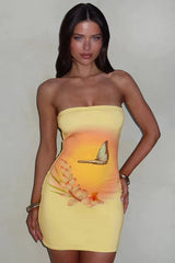 Floral Strapless Bodycon Mini Dress