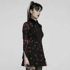 Gothic Printed Elastic Ripped Knitted Dress